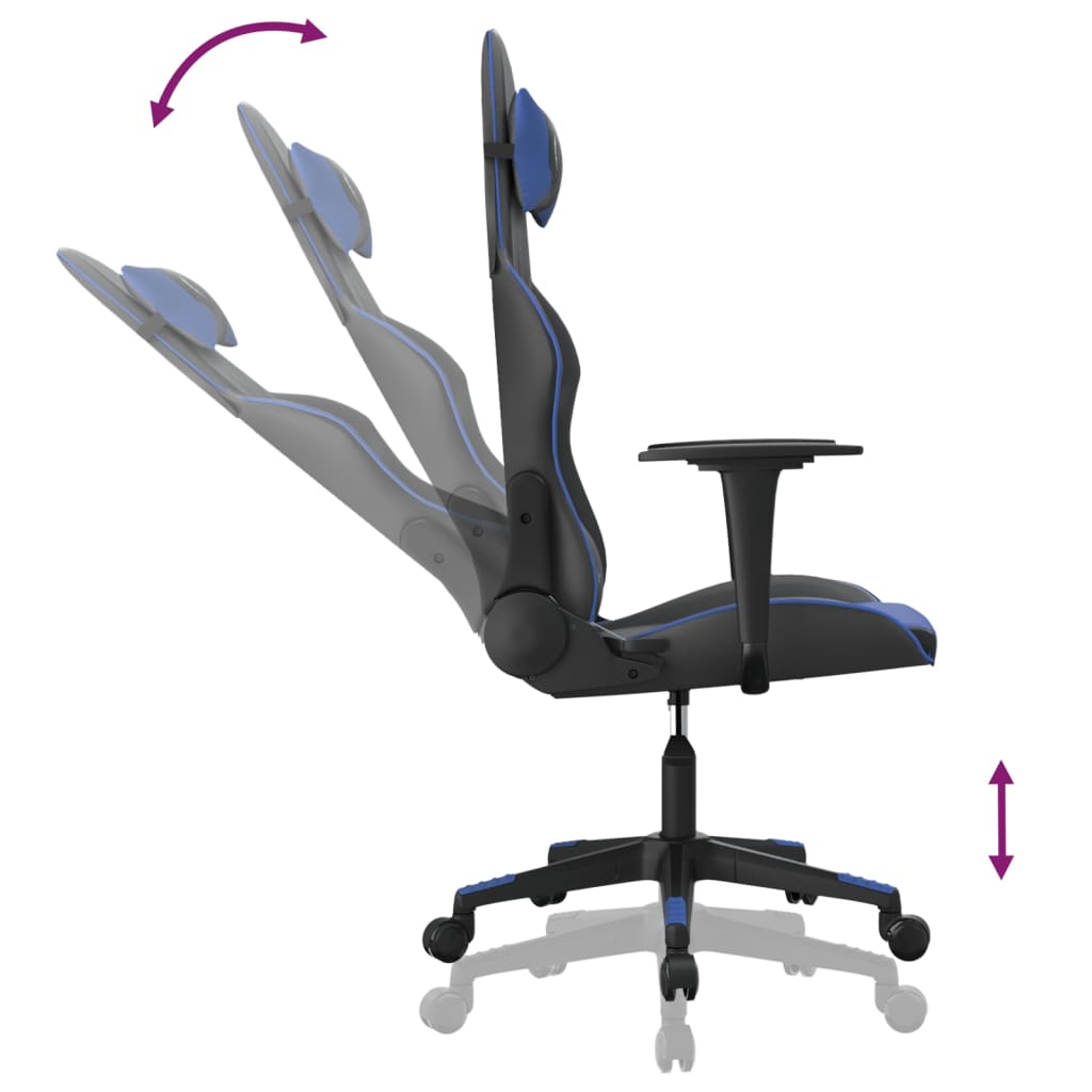 Massage gamestoel kunstleer zwart en blauw is nu te koop bij PeponiXL, paradijselijk wonen!