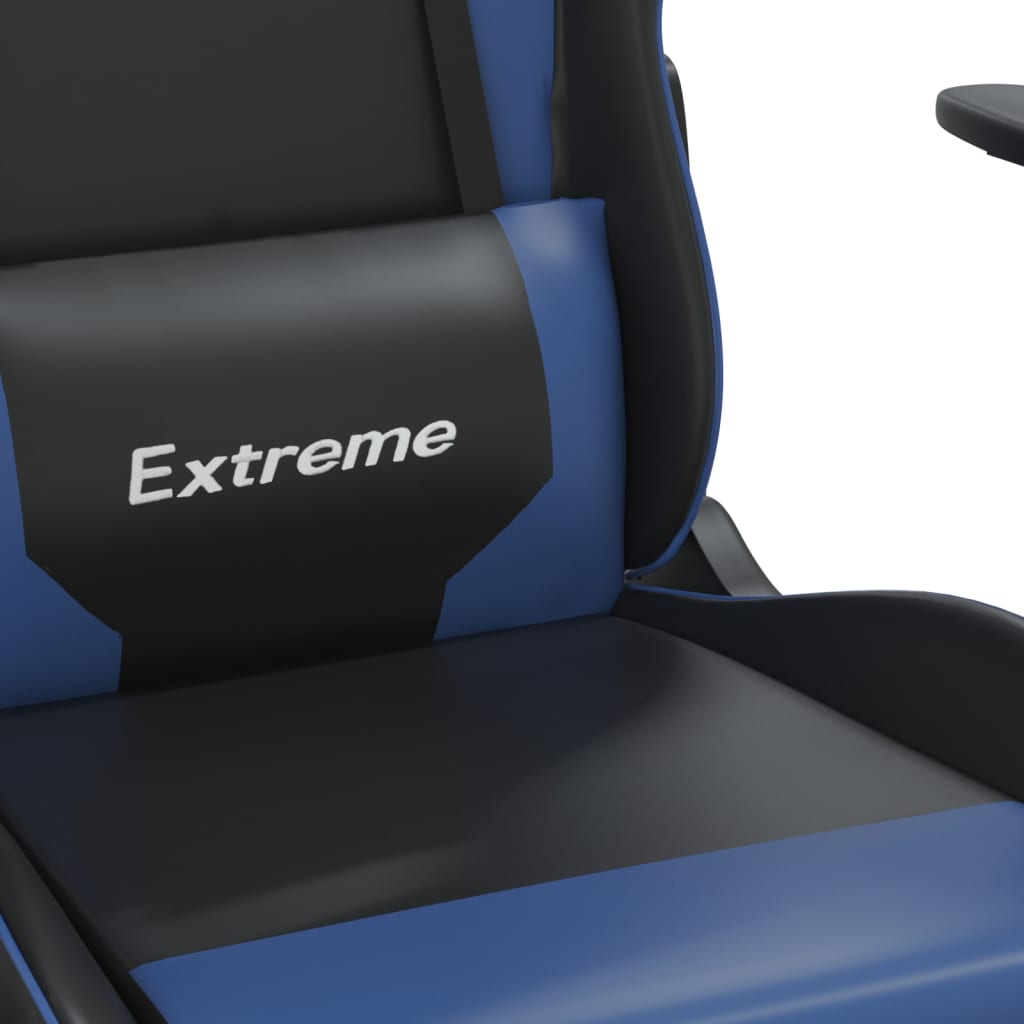 Massage gamestoel kunstleer zwart en blauw is nu te koop bij PeponiXL, paradijselijk wonen!