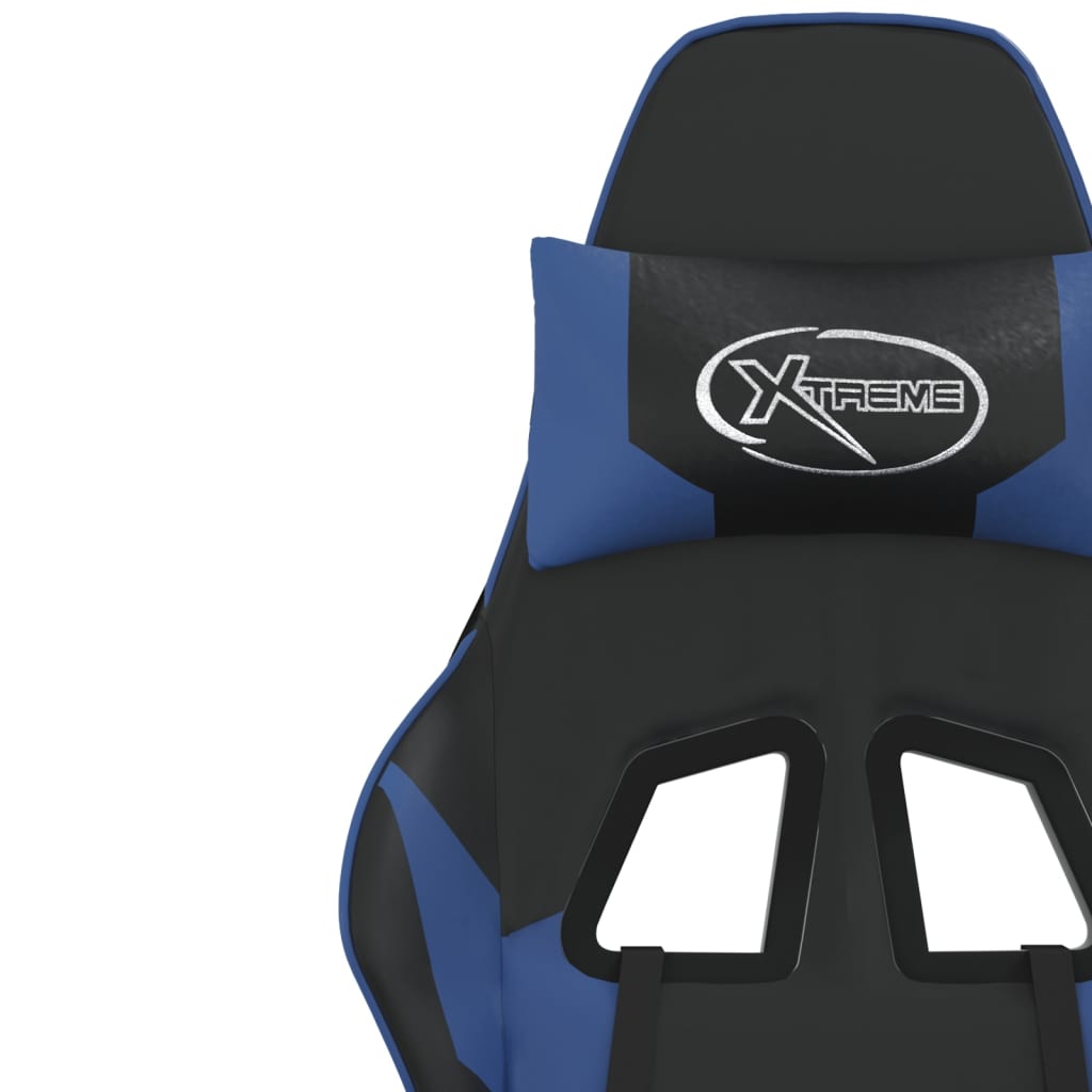 Massage gamestoel kunstleer zwart en blauw is nu te koop bij PeponiXL, paradijselijk wonen!