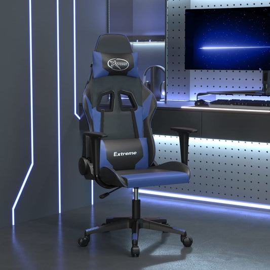 Massage gamestoel kunstleer zwart en blauw is nu te koop bij PeponiXL, paradijselijk wonen!