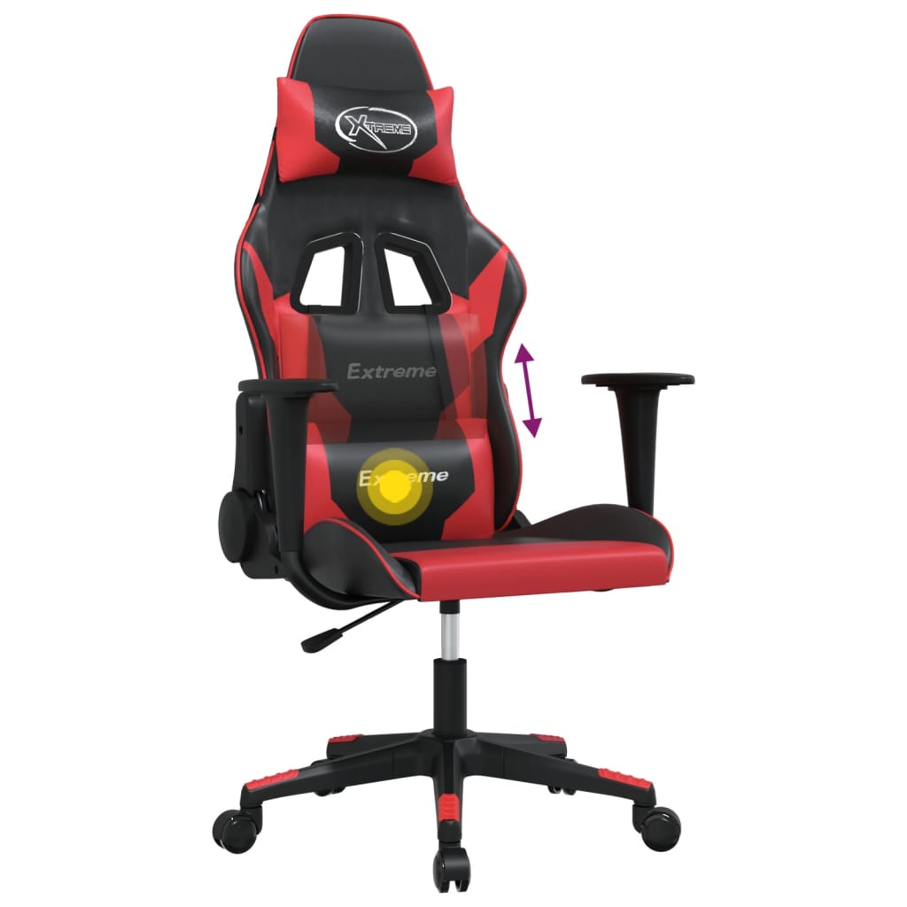 Massage gamestoel kunstleer zwart en rood is nu te koop bij PeponiXL, paradijselijk wonen!