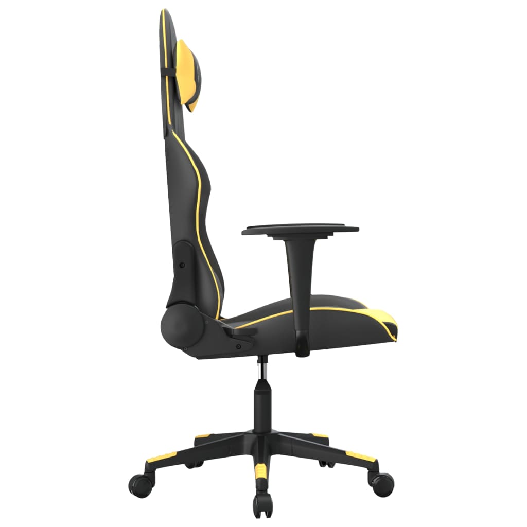 Massage gamestoel kunstleer zwart en goudkleurig is nu te koop bij PeponiXL, paradijselijk wonen!
