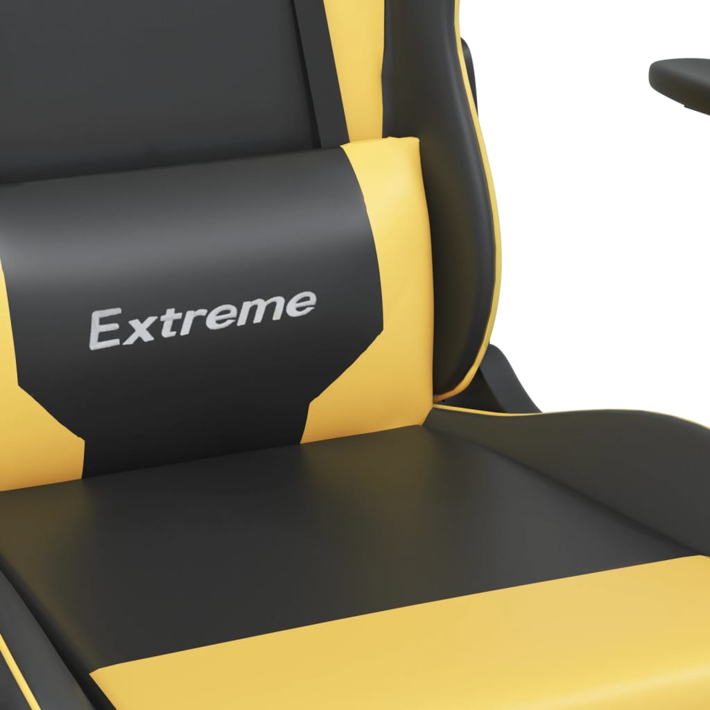 Massage gamestoel kunstleer zwart en goudkleurig is nu te koop bij PeponiXL, paradijselijk wonen!