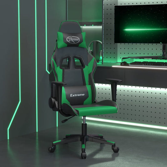 Massage gamestoel kunstleer zwart en groen is nu te koop bij PeponiXL, paradijselijk wonen!
