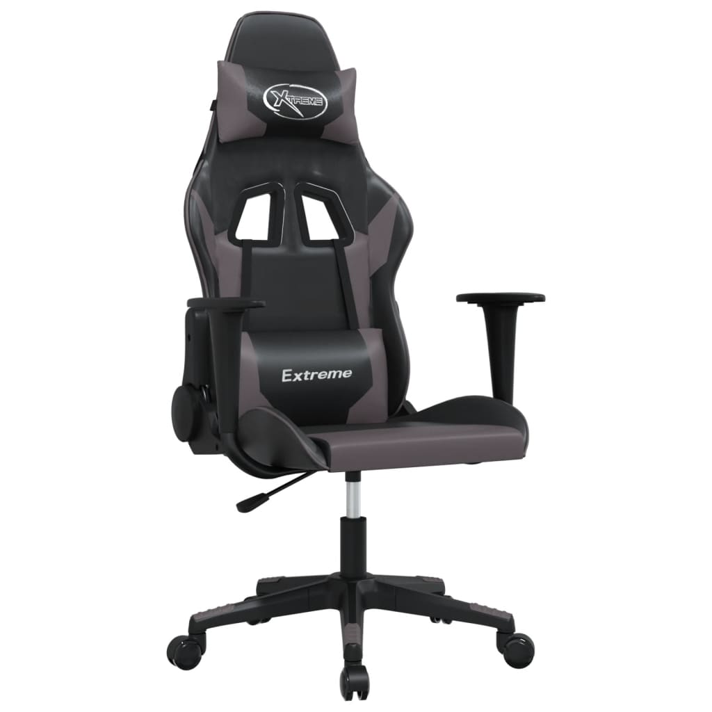 Massage gamestoel kunstleer zwart en grijs is nu te koop bij PeponiXL, paradijselijk wonen!