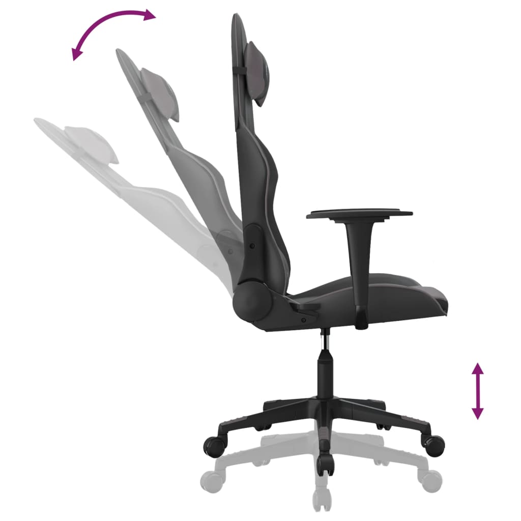 Massage gamestoel kunstleer zwart en grijs is nu te koop bij PeponiXL, paradijselijk wonen!