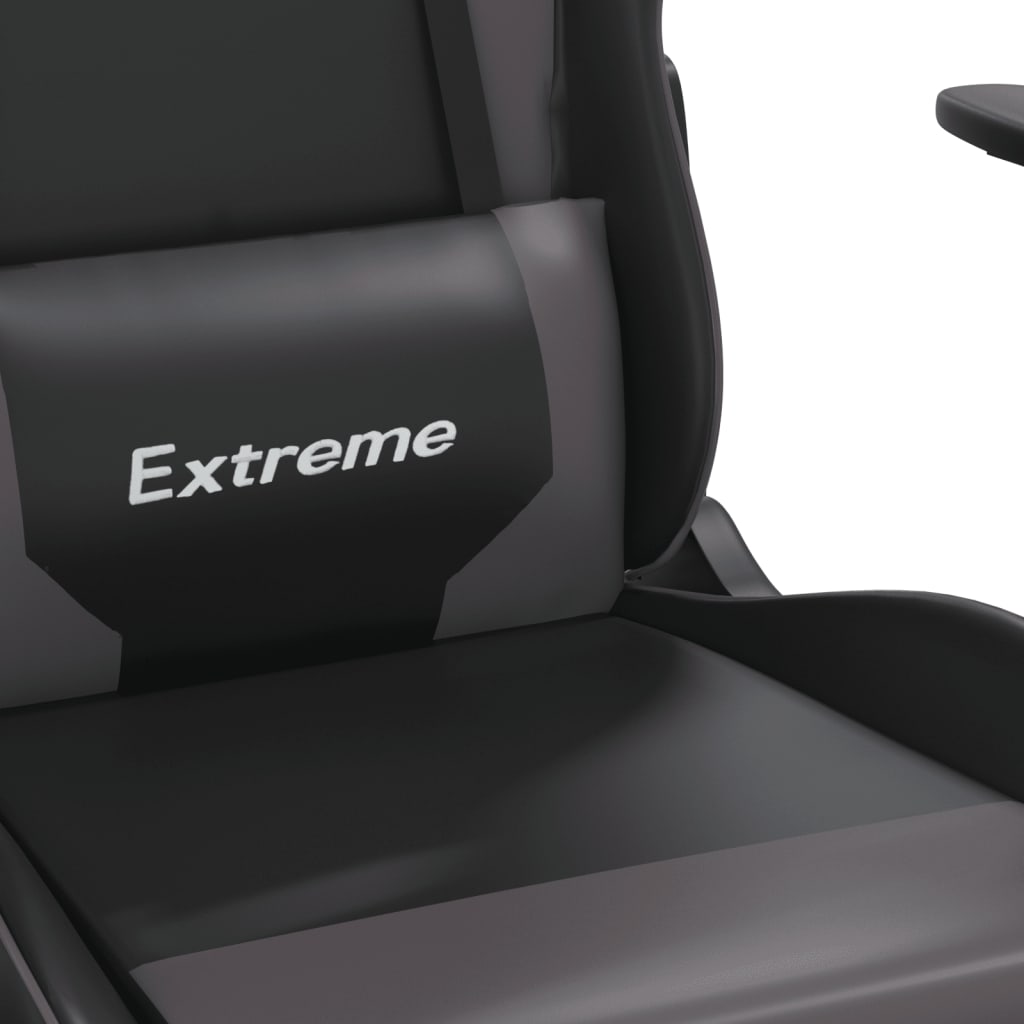 Massage gamestoel kunstleer zwart en grijs is nu te koop bij PeponiXL, paradijselijk wonen!