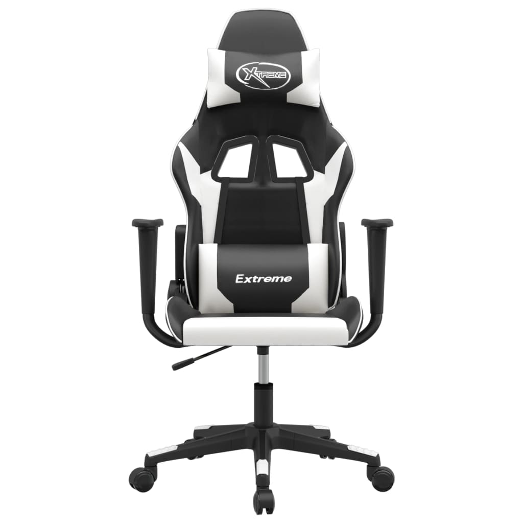 Massage gamestoel kunstleer zwart en wit is nu te koop bij PeponiXL, paradijselijk wonen!