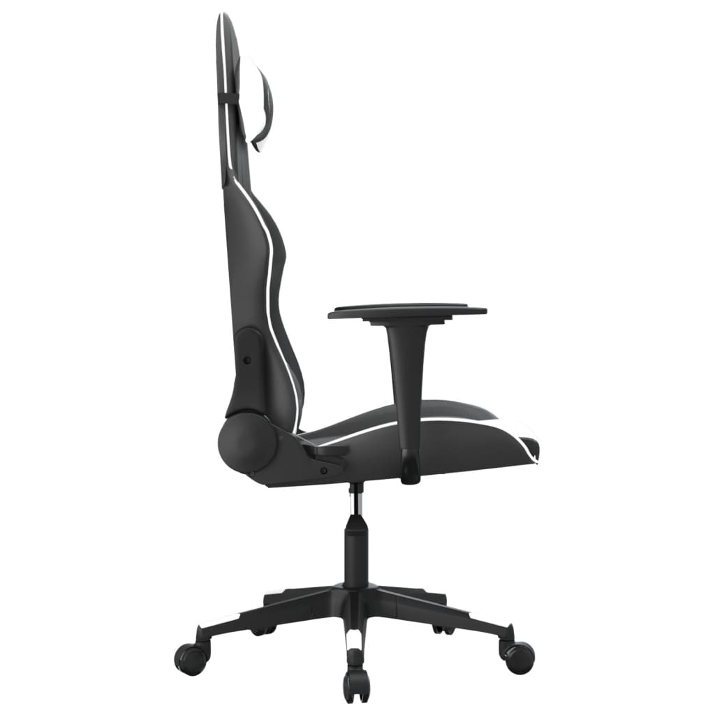 Massage gamestoel kunstleer zwart en wit is nu te koop bij PeponiXL, paradijselijk wonen!