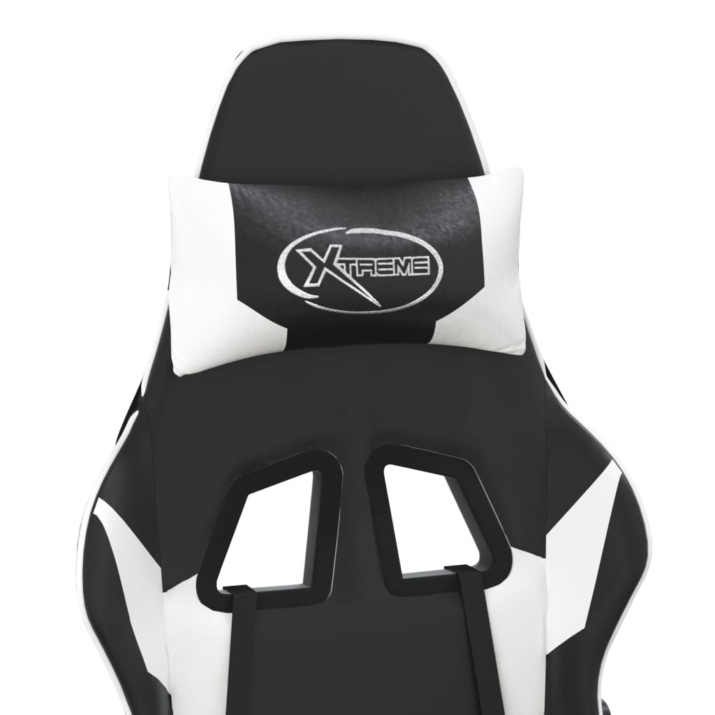 Massage gamestoel kunstleer zwart en wit is nu te koop bij PeponiXL, paradijselijk wonen!