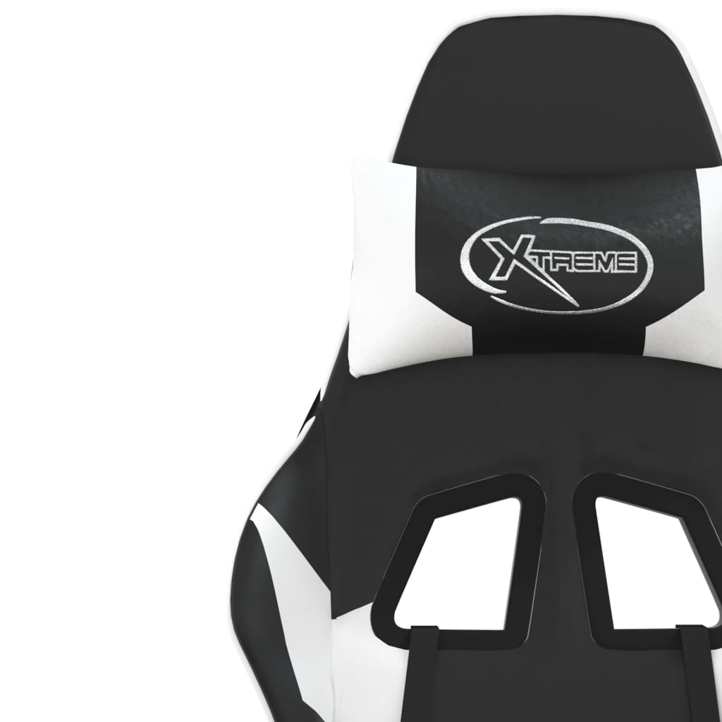 Massage gamestoel kunstleer zwart en wit is nu te koop bij PeponiXL, paradijselijk wonen!