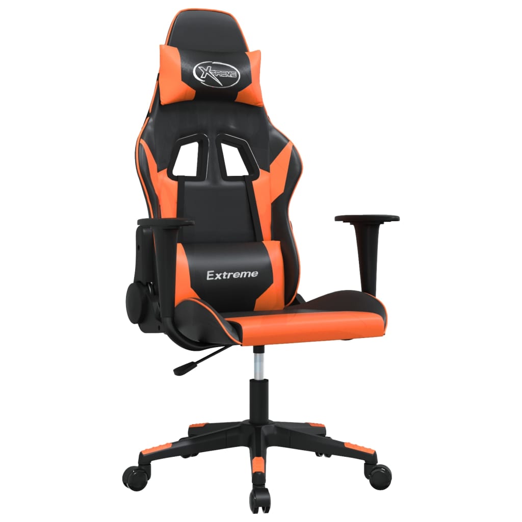 Massage gamestoel kunstleer zwart en oranje is nu te koop bij PeponiXL, paradijselijk wonen!