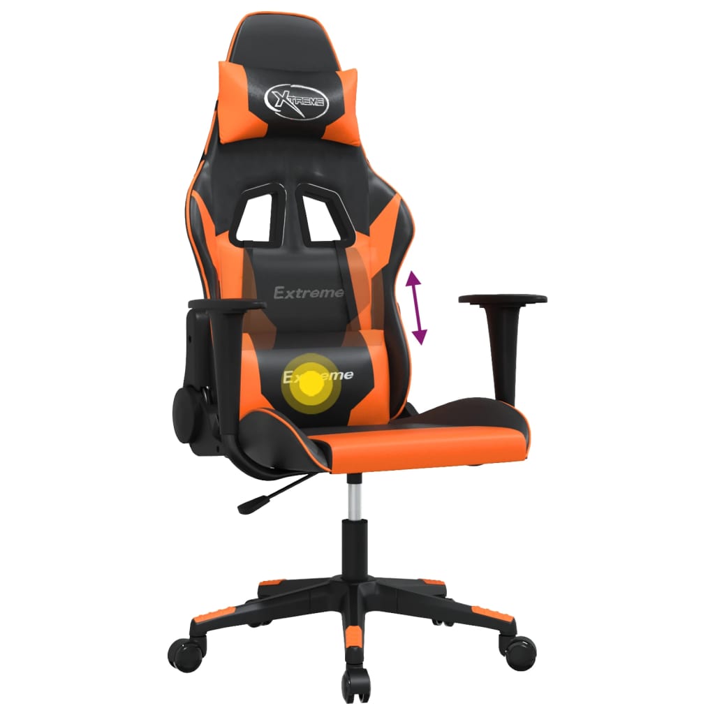 Massage gamestoel kunstleer zwart en oranje is nu te koop bij PeponiXL, paradijselijk wonen!