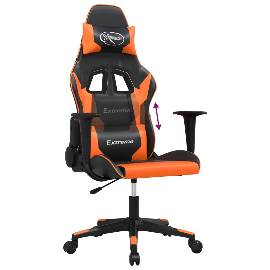 Massage gamestoel kunstleer zwart en oranje is nu te koop bij PeponiXL, paradijselijk wonen!