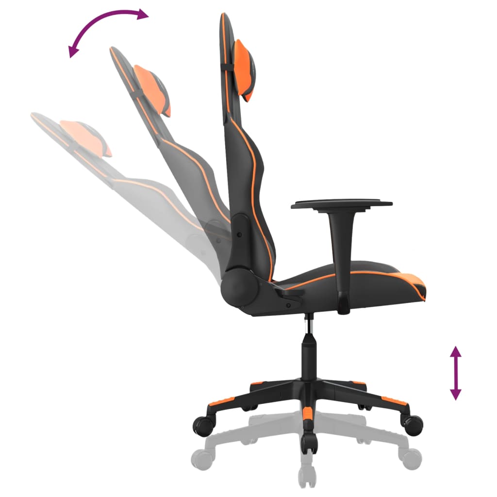 Massage gamestoel kunstleer zwart en oranje is nu te koop bij PeponiXL, paradijselijk wonen!