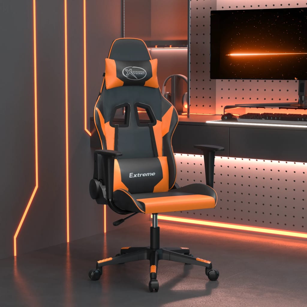 Massage gamestoel kunstleer zwart en oranje is nu te koop bij PeponiXL, paradijselijk wonen!