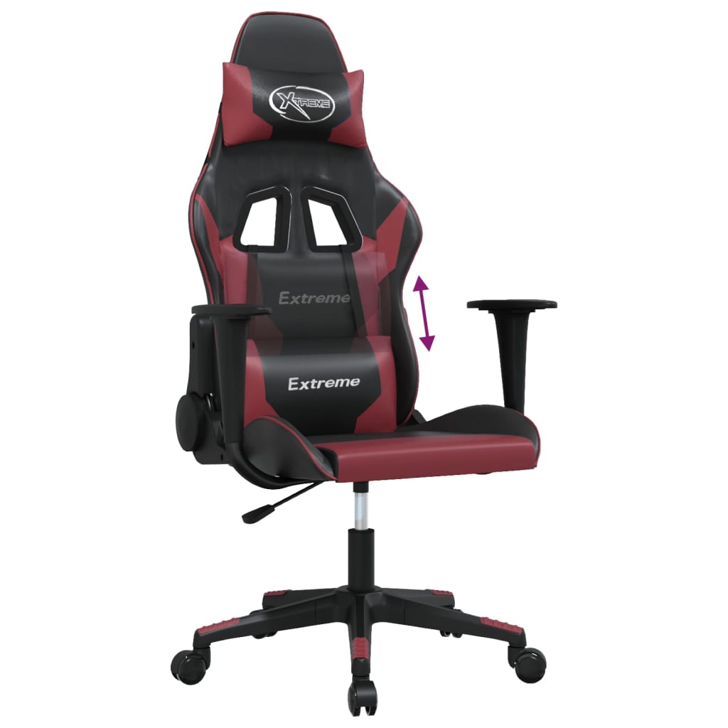 Massage gamestoel kunstleer zwart en wijnrood is nu te koop bij PeponiXL, paradijselijk wonen!