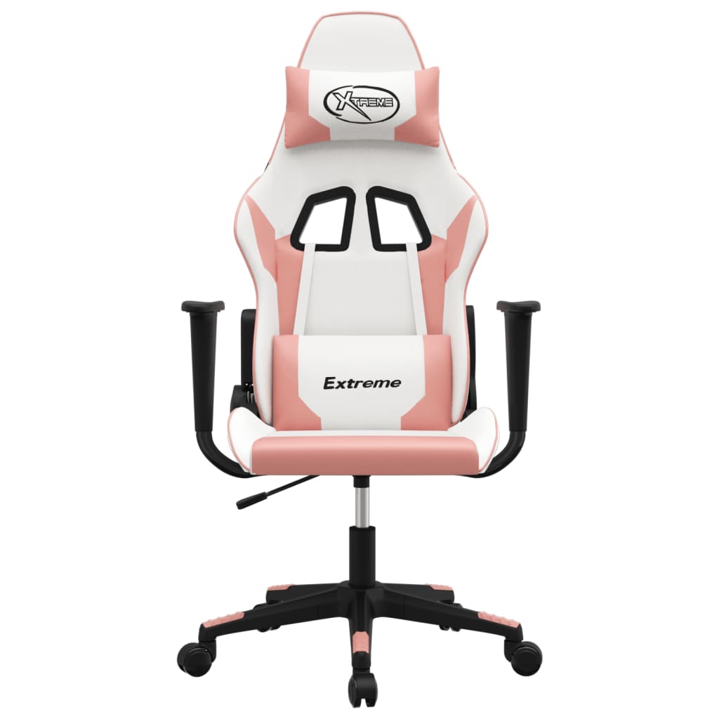 Massage gamestoel kunstleer wit en roze is nu te koop bij PeponiXL, paradijselijk wonen!