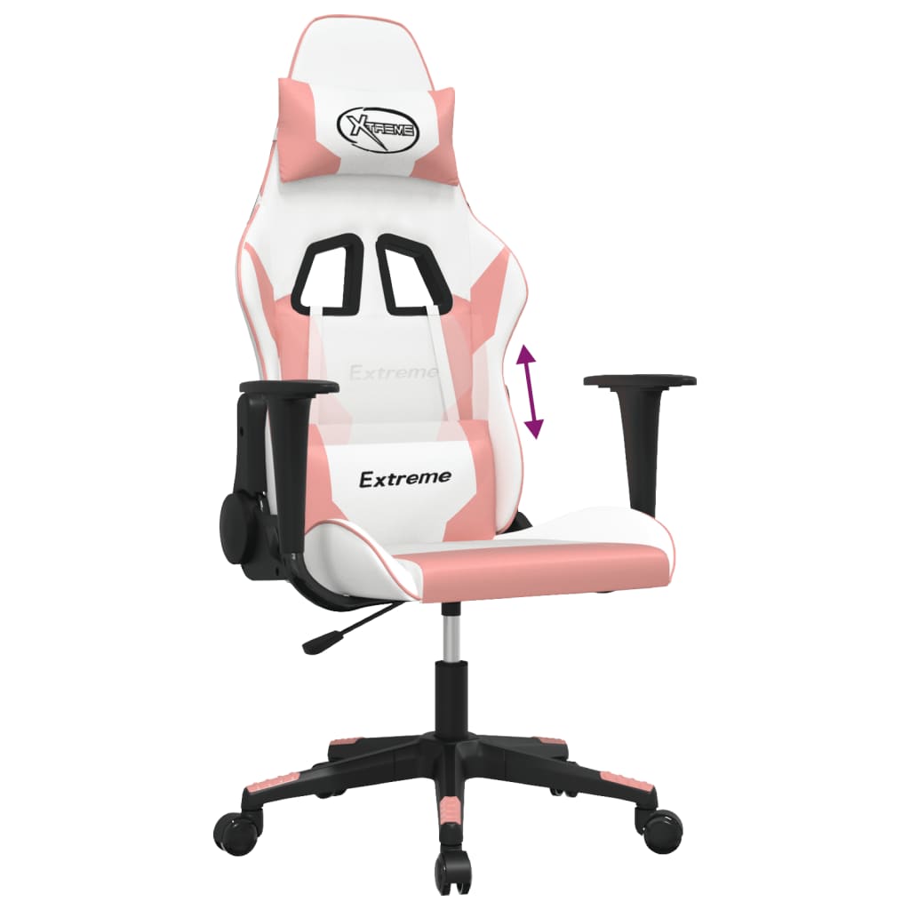 Massage gamestoel kunstleer wit en roze is nu te koop bij PeponiXL, paradijselijk wonen!