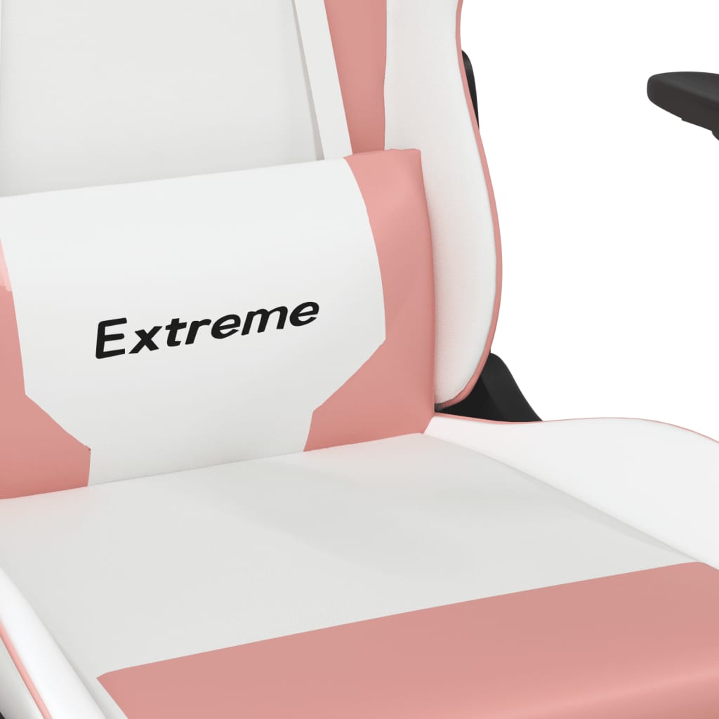 Massage gamestoel kunstleer wit en roze is nu te koop bij PeponiXL, paradijselijk wonen!