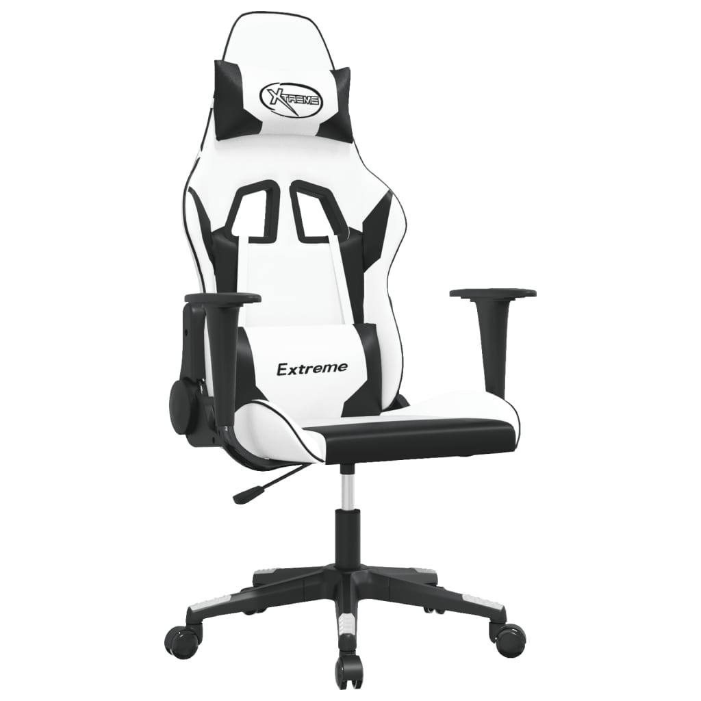 Massage gamestoel kunstleer wit en zwart is nu te koop bij PeponiXL, paradijselijk wonen!