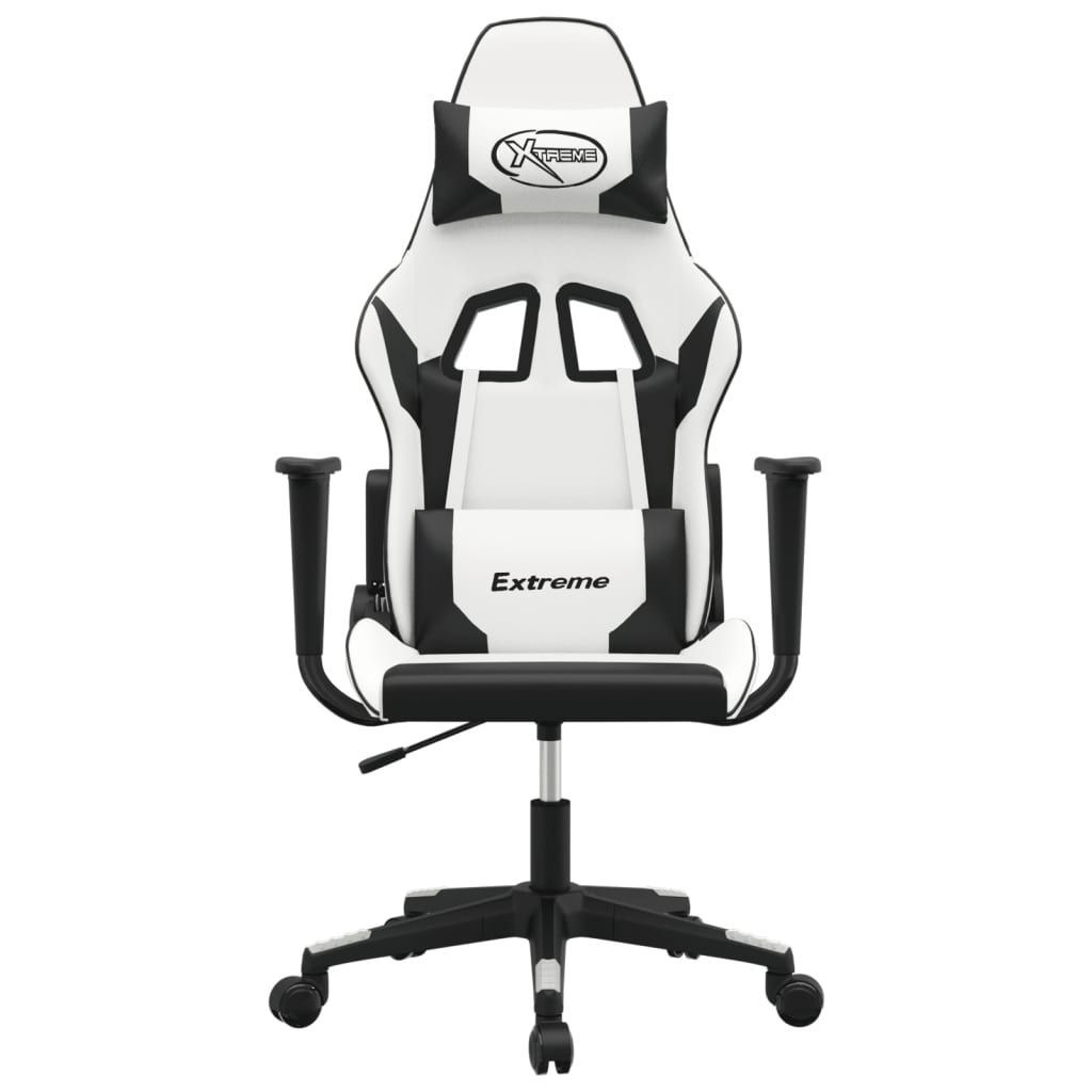 Massage gamestoel kunstleer wit en zwart is nu te koop bij PeponiXL, paradijselijk wonen!