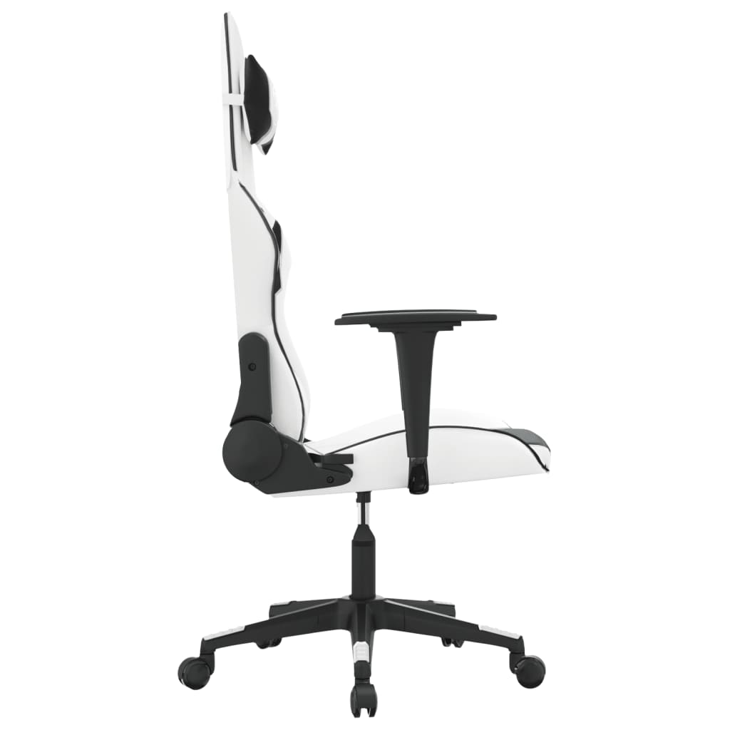 Massage gamestoel kunstleer wit en zwart is nu te koop bij PeponiXL, paradijselijk wonen!