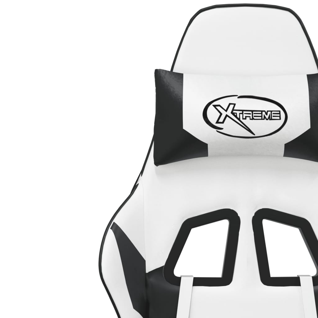 Massage gamestoel kunstleer wit en zwart is nu te koop bij PeponiXL, paradijselijk wonen!