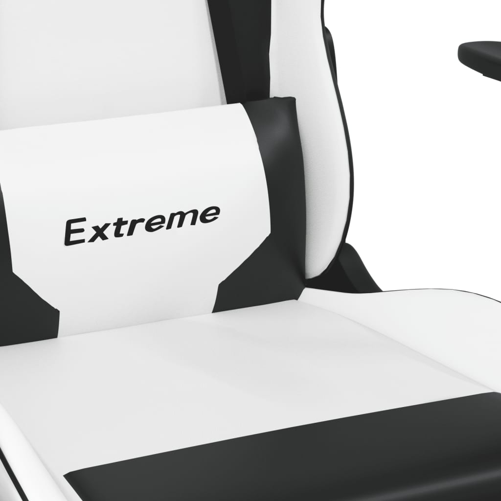 Massage gamestoel kunstleer wit en zwart is nu te koop bij PeponiXL, paradijselijk wonen!