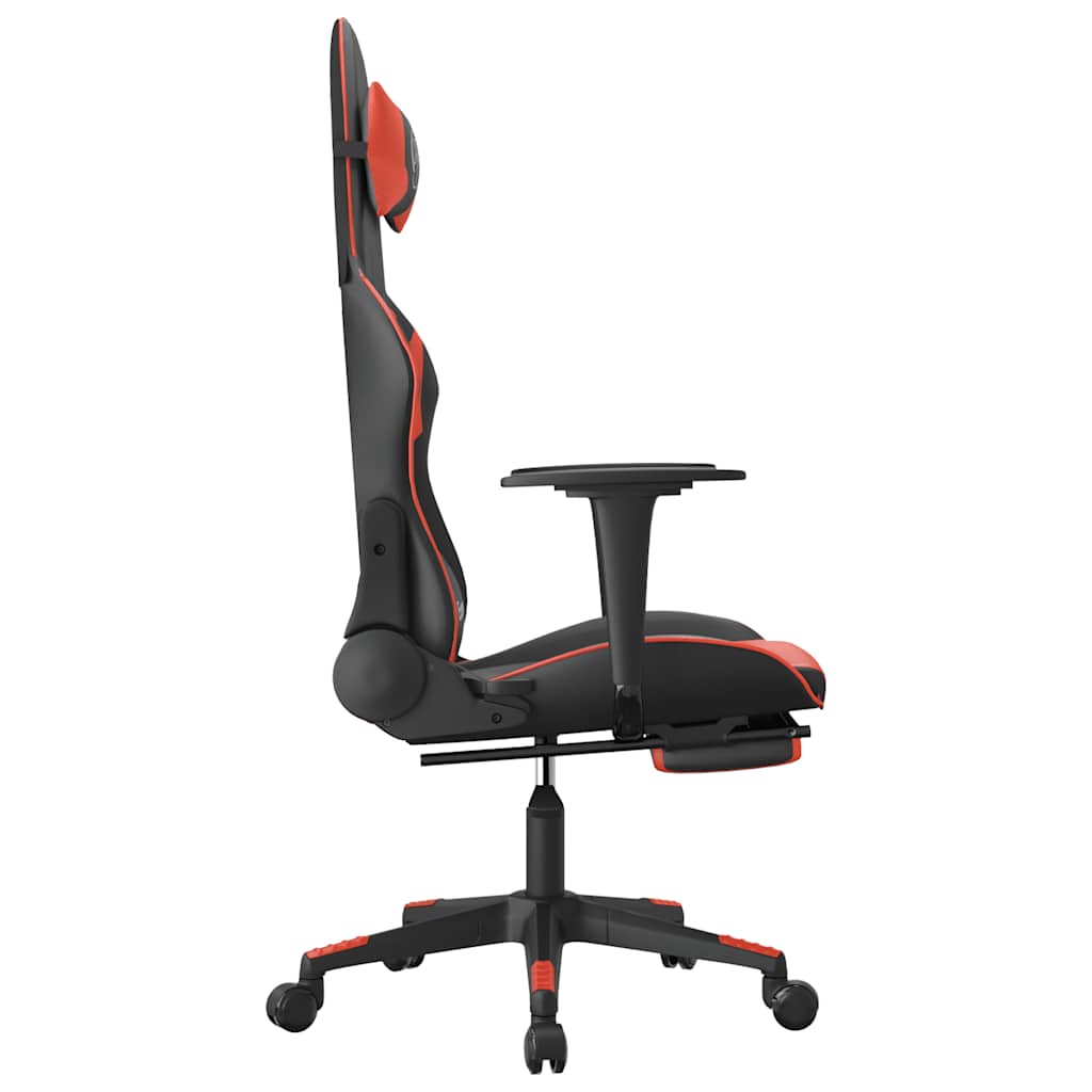 Massage gamestoel met voetensteun kunstleer zwart en rood is nu te koop bij PeponiXL, paradijselijk wonen!