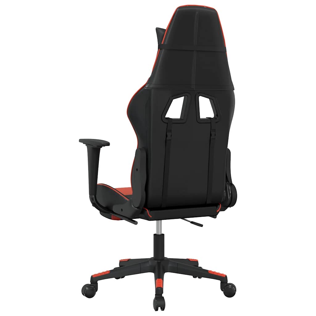 Massage gamestoel met voetensteun kunstleer zwart en rood is nu te koop bij PeponiXL, paradijselijk wonen!