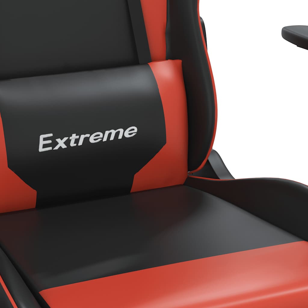 Massage gamestoel met voetensteun kunstleer zwart en rood is nu te koop bij PeponiXL, paradijselijk wonen!