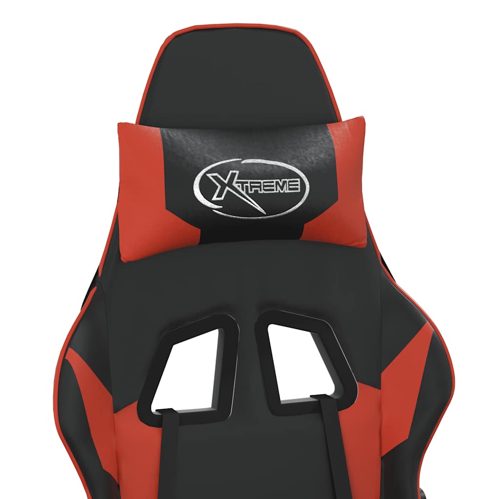 Massage gamestoel met voetensteun kunstleer zwart en rood is nu te koop bij PeponiXL, paradijselijk wonen!