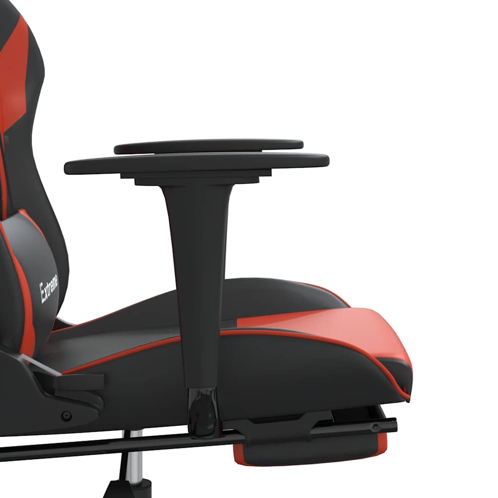 Massage gamestoel met voetensteun kunstleer zwart en rood is nu te koop bij PeponiXL, paradijselijk wonen!