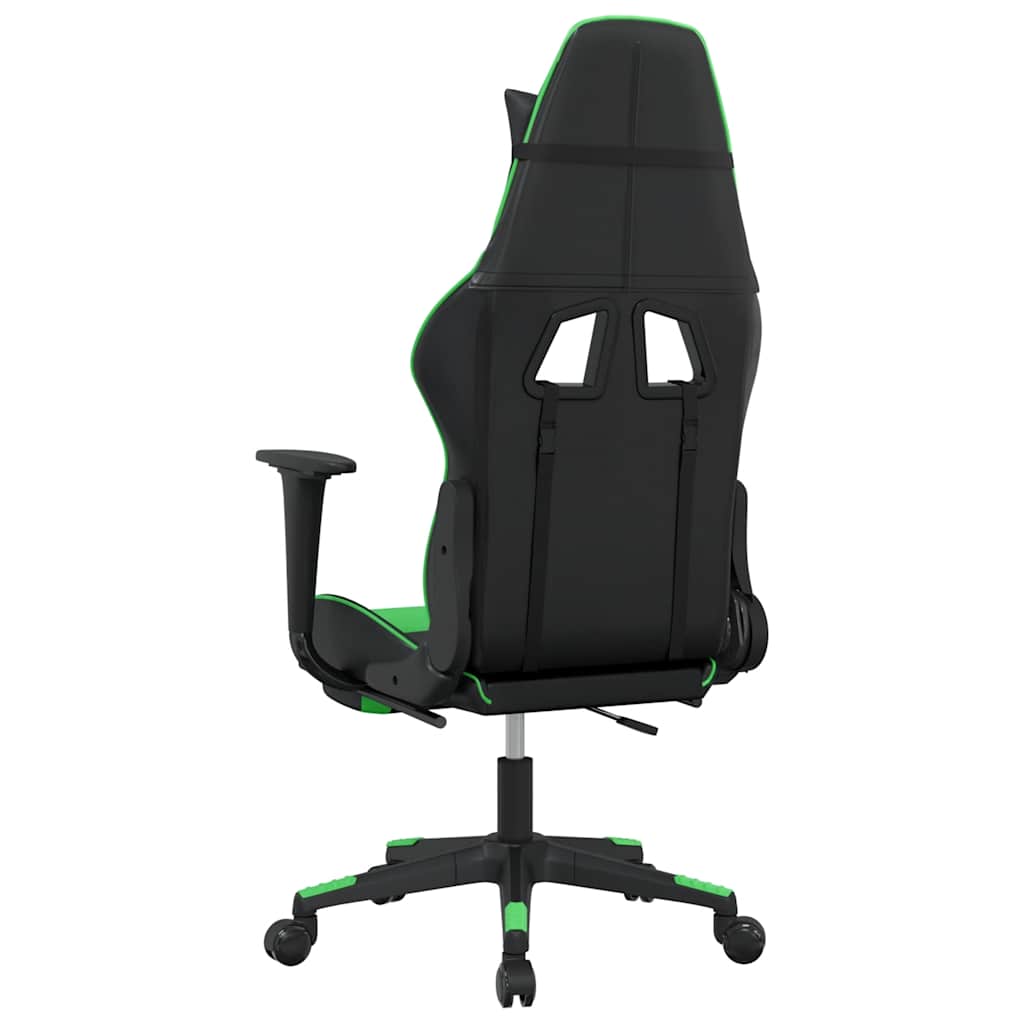 Massage gamestoel met voetensteun kunstleer zwart en groen is nu te koop bij PeponiXL, paradijselijk wonen!