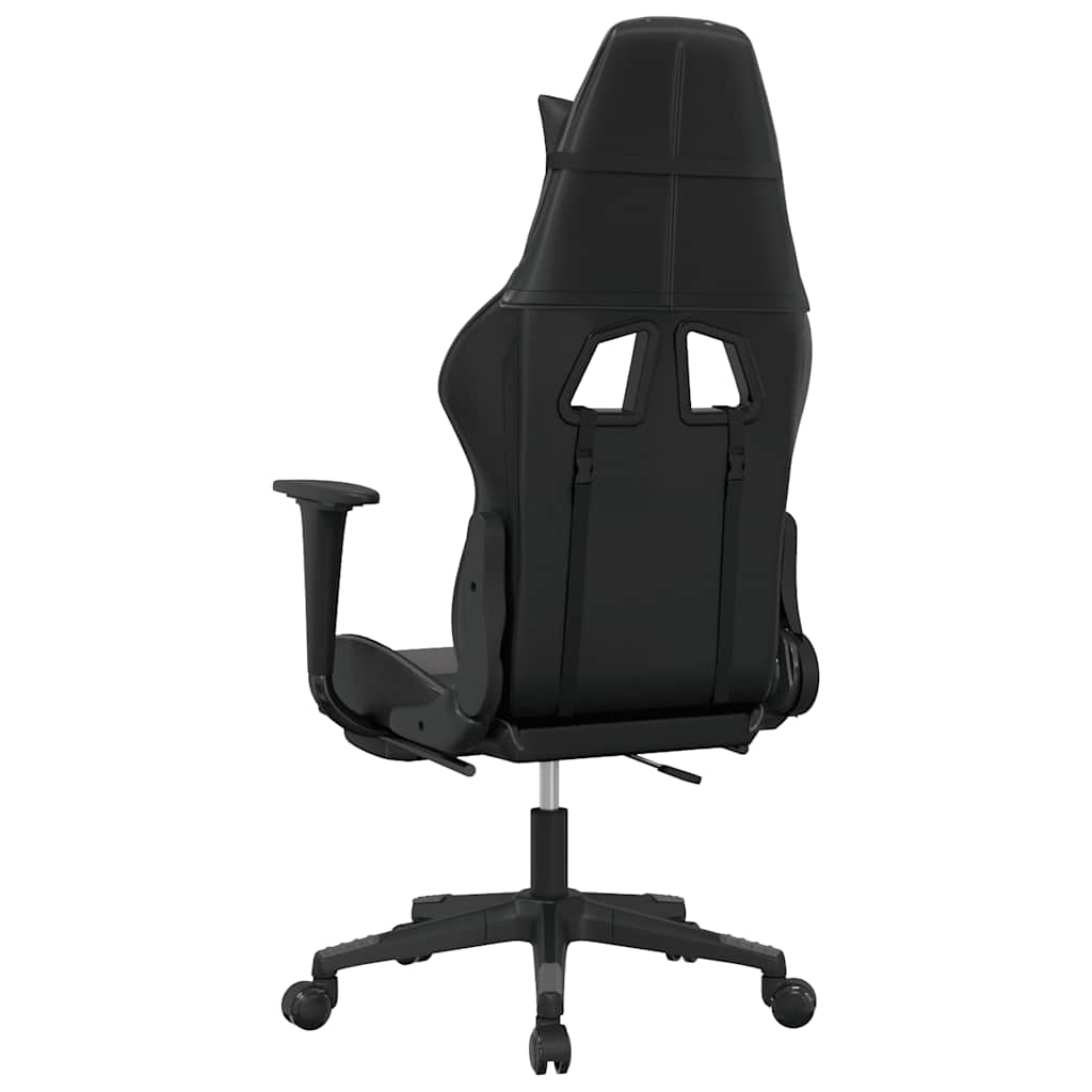 Massage gamestoel met voetensteun kunstleer zwart en grijs is nu te koop bij PeponiXL, paradijselijk wonen!