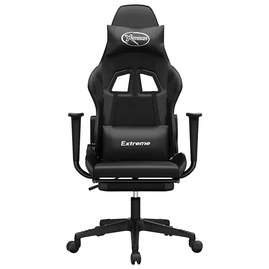 Massage gamestoel met voetensteun kunstleer zwart is nu te koop bij PeponiXL, paradijselijk wonen!