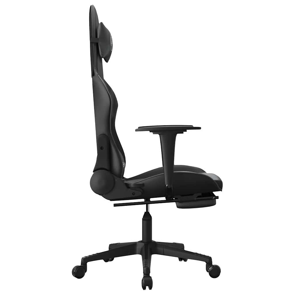 Massage gamestoel met voetensteun kunstleer zwart is nu te koop bij PeponiXL, paradijselijk wonen!