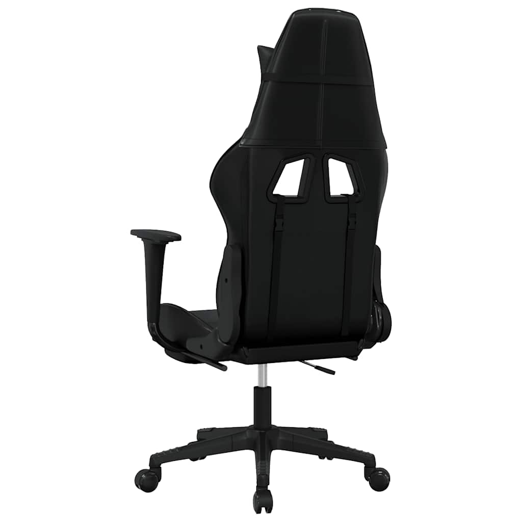 Massage gamestoel met voetensteun kunstleer zwart is nu te koop bij PeponiXL, paradijselijk wonen!