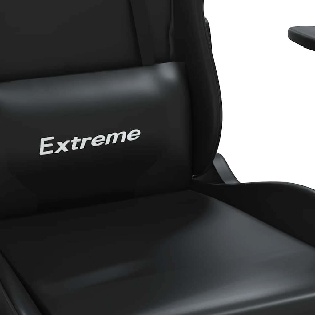 Massage gamestoel met voetensteun kunstleer zwart is nu te koop bij PeponiXL, paradijselijk wonen!