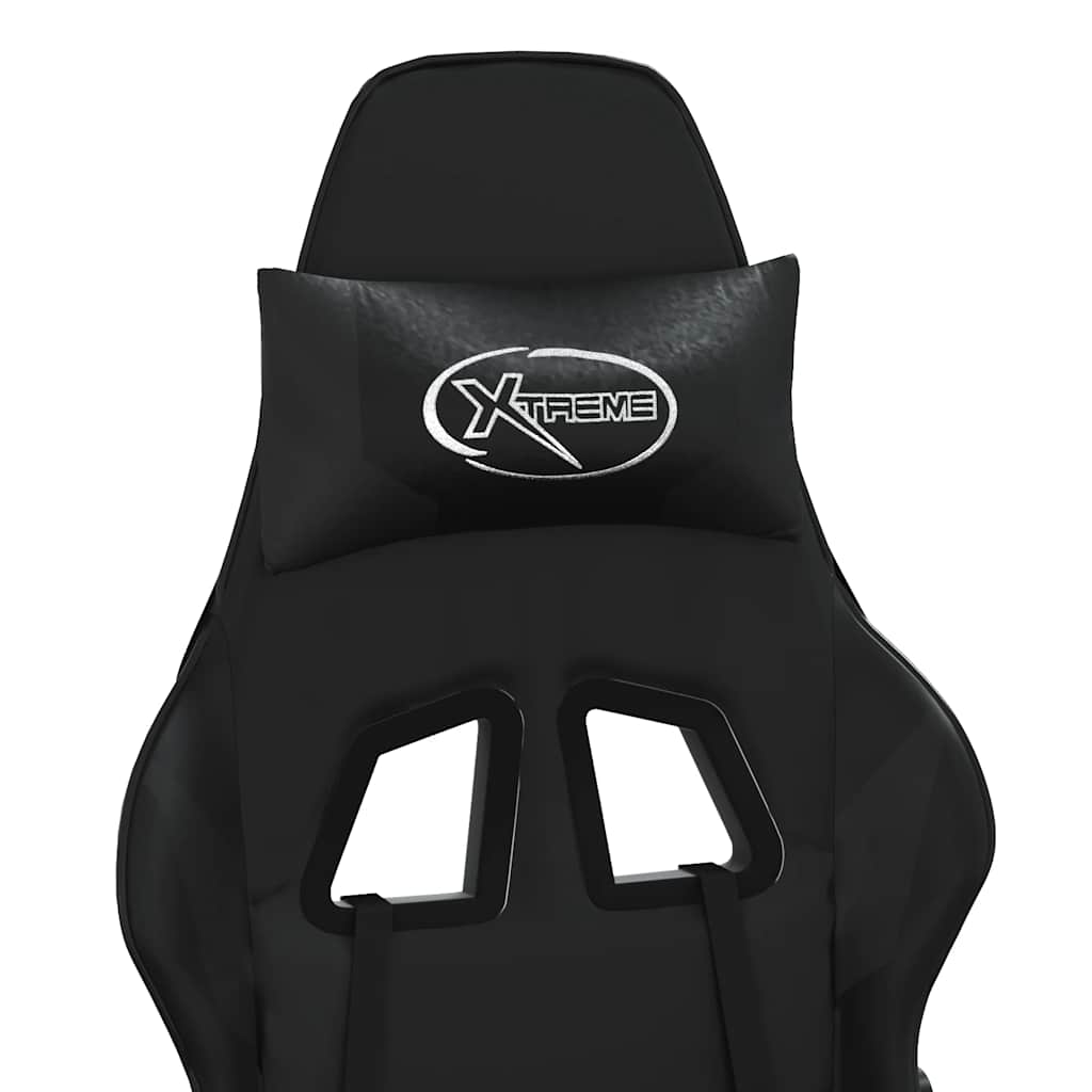 Massage gamestoel met voetensteun kunstleer zwart is nu te koop bij PeponiXL, paradijselijk wonen!