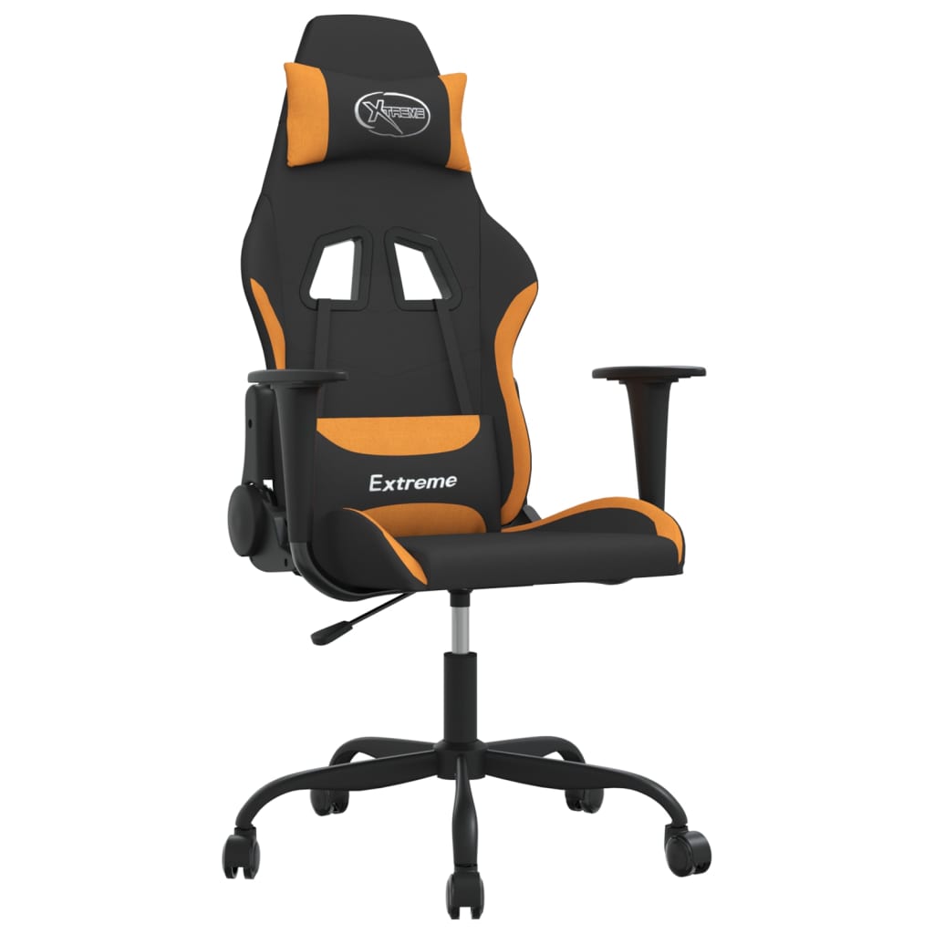 Massage gamestoel stof zwart en oranje is nu te koop bij PeponiXL, paradijselijk wonen!