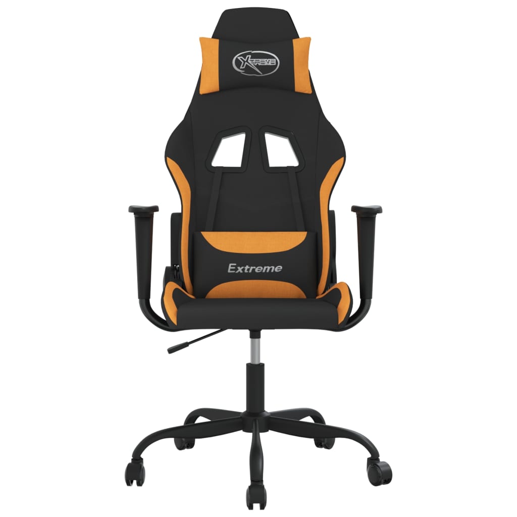 Massage gamestoel stof zwart en oranje is nu te koop bij PeponiXL, paradijselijk wonen!