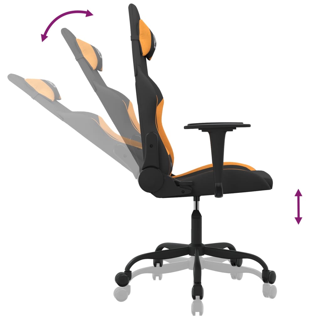 Massage gamestoel stof zwart en oranje is nu te koop bij PeponiXL, paradijselijk wonen!