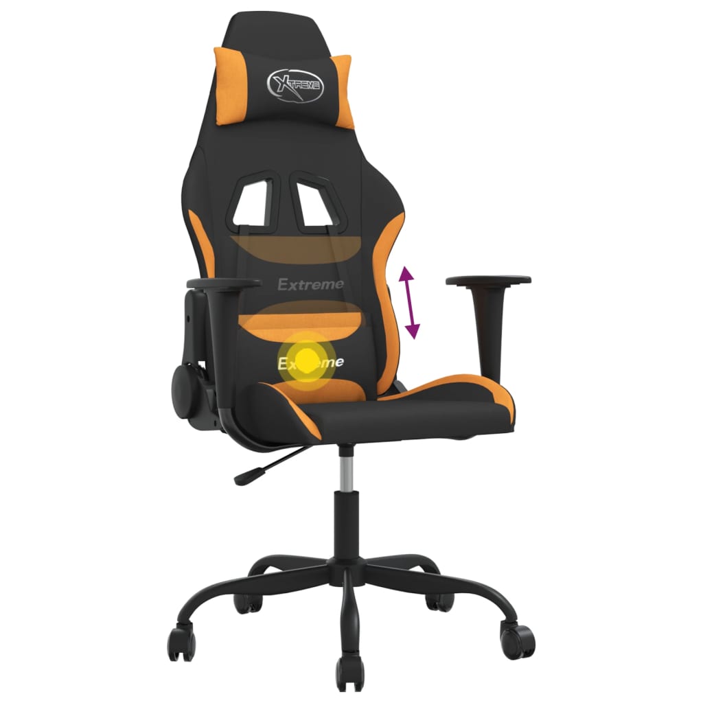 Massage gamestoel stof zwart en oranje is nu te koop bij PeponiXL, paradijselijk wonen!