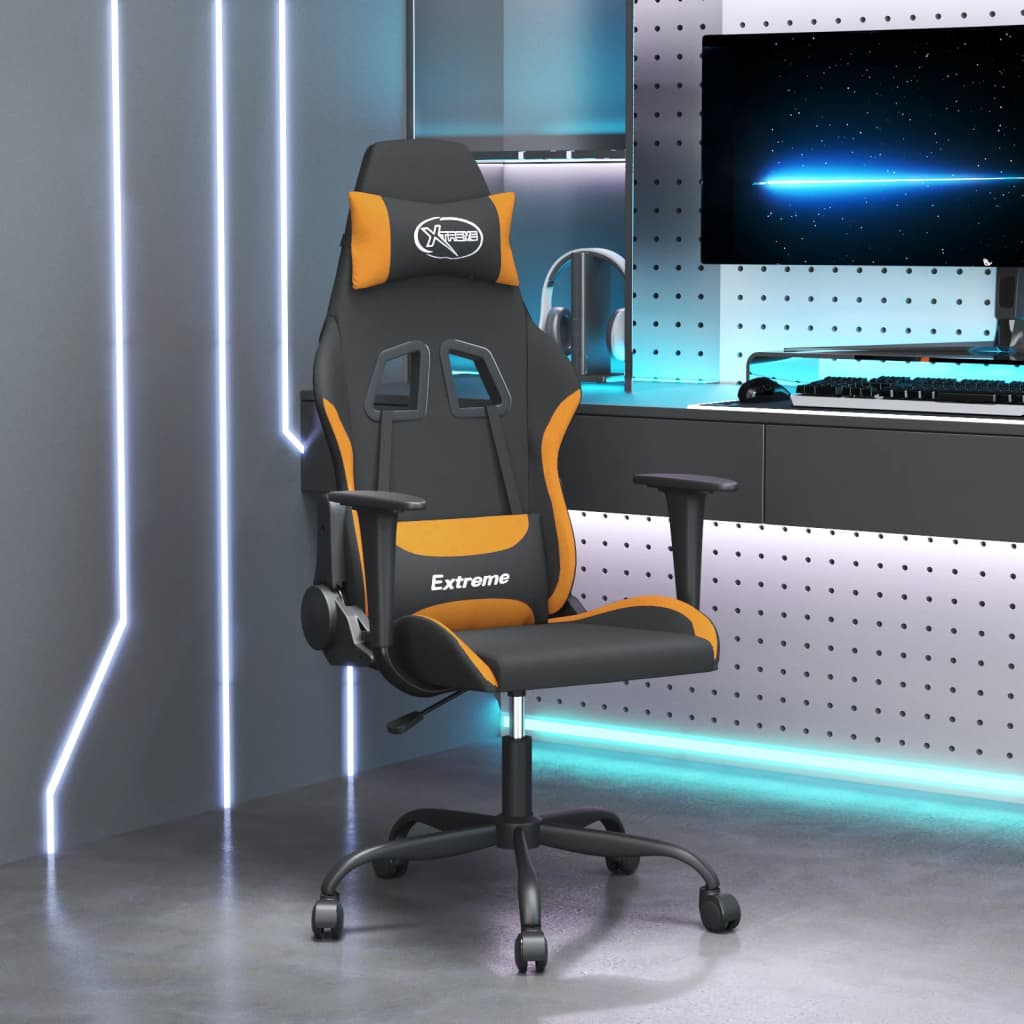Massage gamestoel stof zwart en oranje is nu te koop bij PeponiXL, paradijselijk wonen!