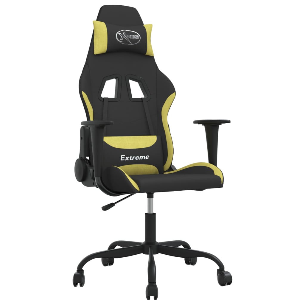 Massage gamestoel stof zwart en lichtgroen is nu te koop bij PeponiXL, paradijselijk wonen!