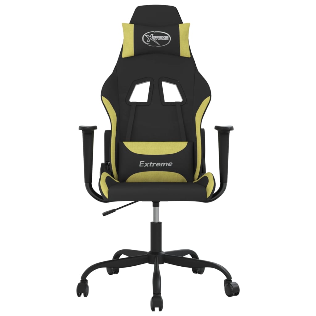 Massage gamestoel stof zwart en lichtgroen is nu te koop bij PeponiXL, paradijselijk wonen!