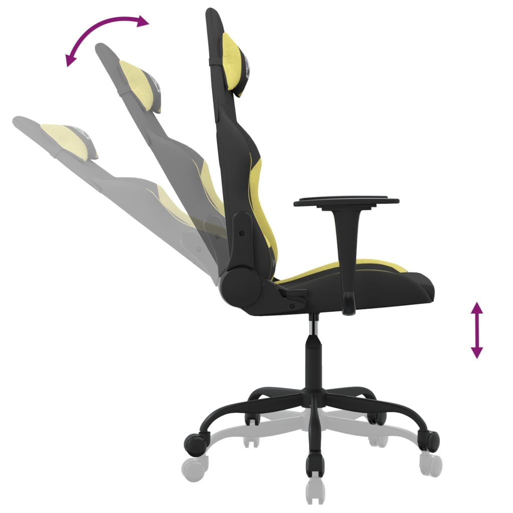 Massage gamestoel stof zwart en lichtgroen is nu te koop bij PeponiXL, paradijselijk wonen!