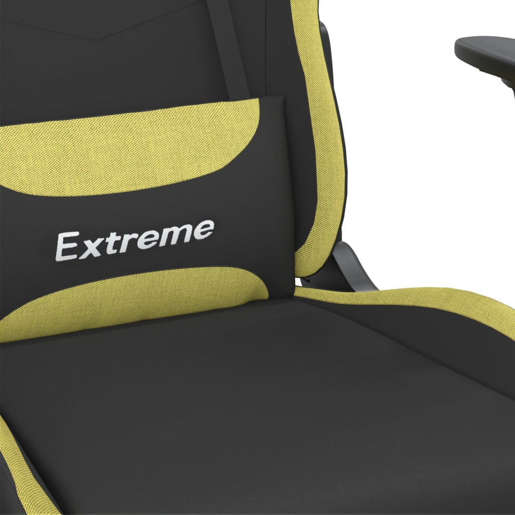 Massage gamestoel stof zwart en lichtgroen is nu te koop bij PeponiXL, paradijselijk wonen!